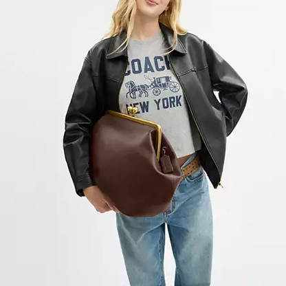 Large Kisslock Frame Bag In Crystal Signature Jacquard