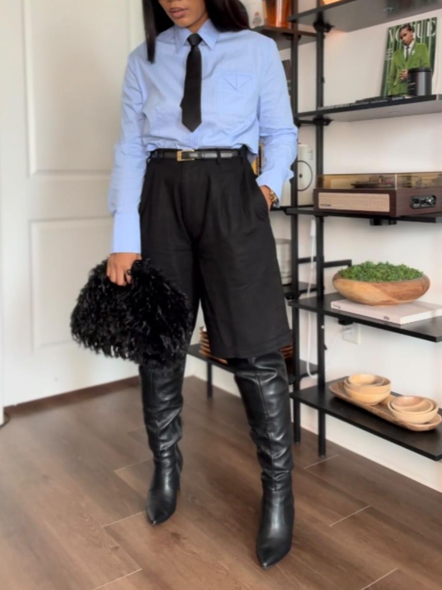 Blue And White Stripe Women Long Sleeve Shirt