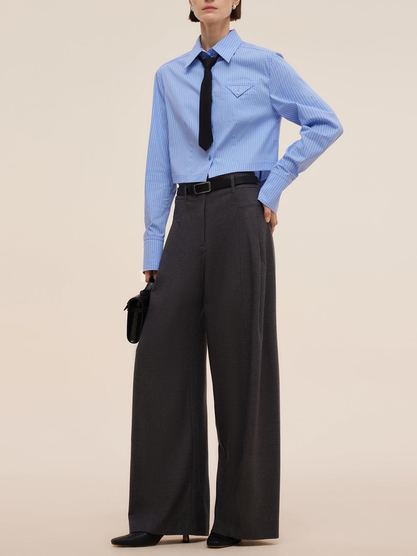 Blue And White Stripe Women Long Sleeve Shirt