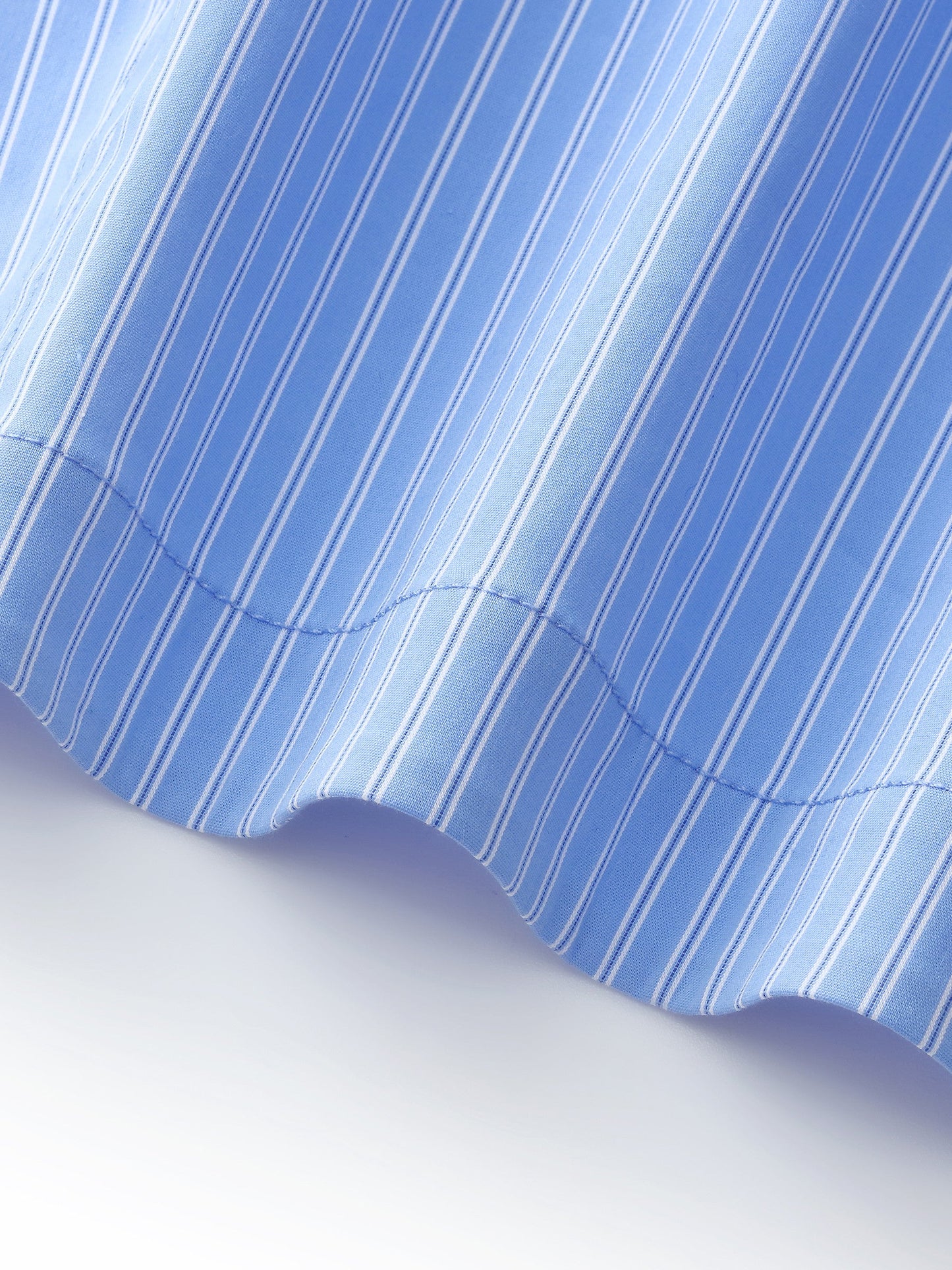 Blue And White Stripe Women Long Sleeve Shirt