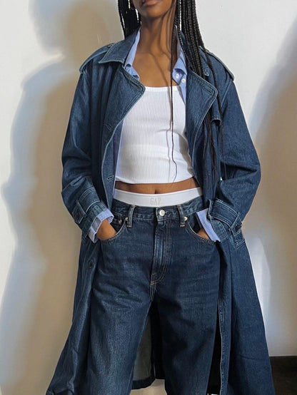 UltraSoft Denim Trench Coat