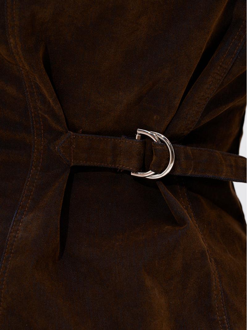 Fall Vibes Velvet Denim Button Down & Denim Bermuda Short Set