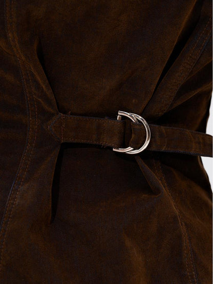 Fall Vibes Velvet Denim Button Down & Denim Bermuda Short Set