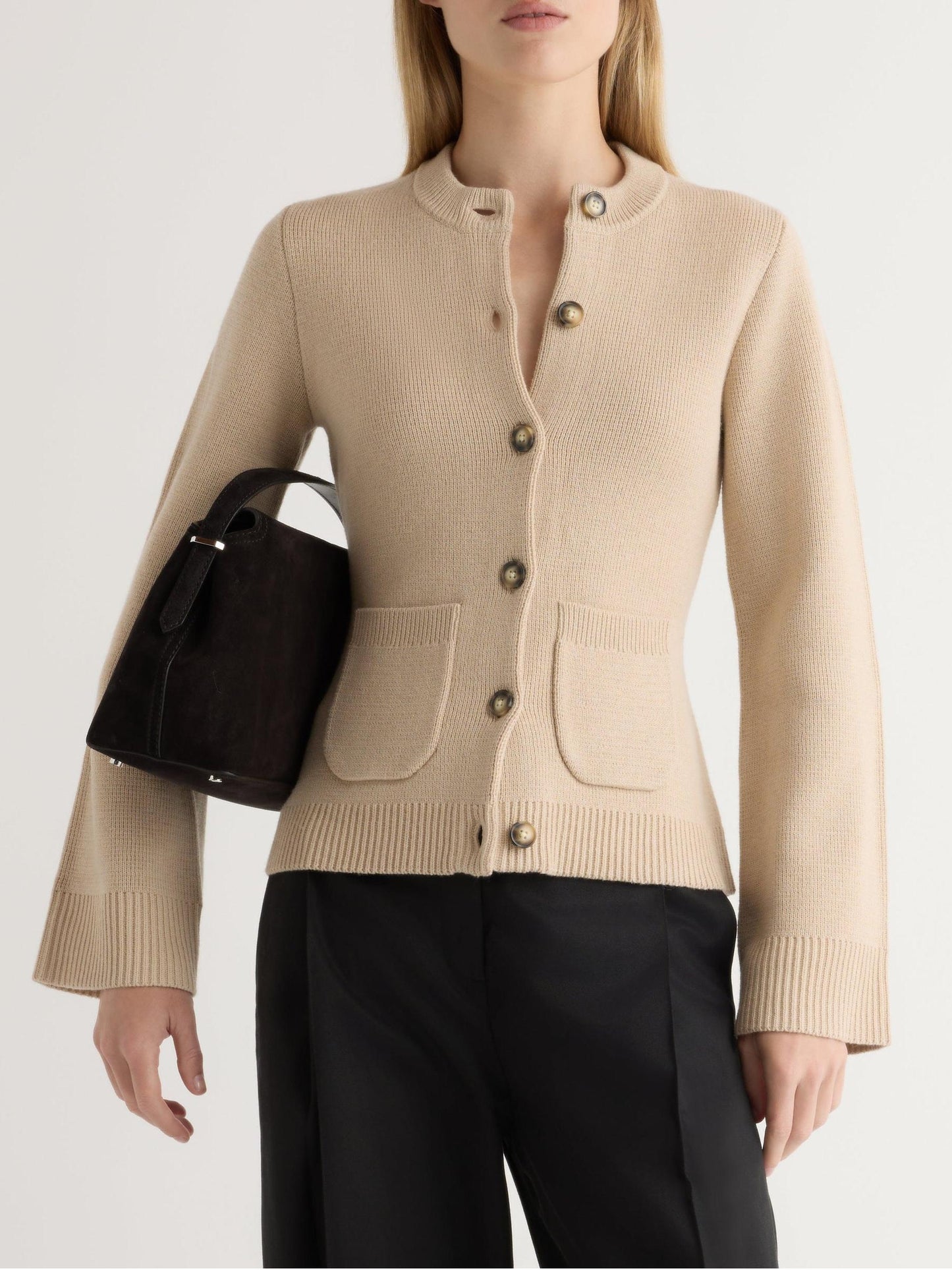 Women's Buckwheat Knit Button-Up Cardigan