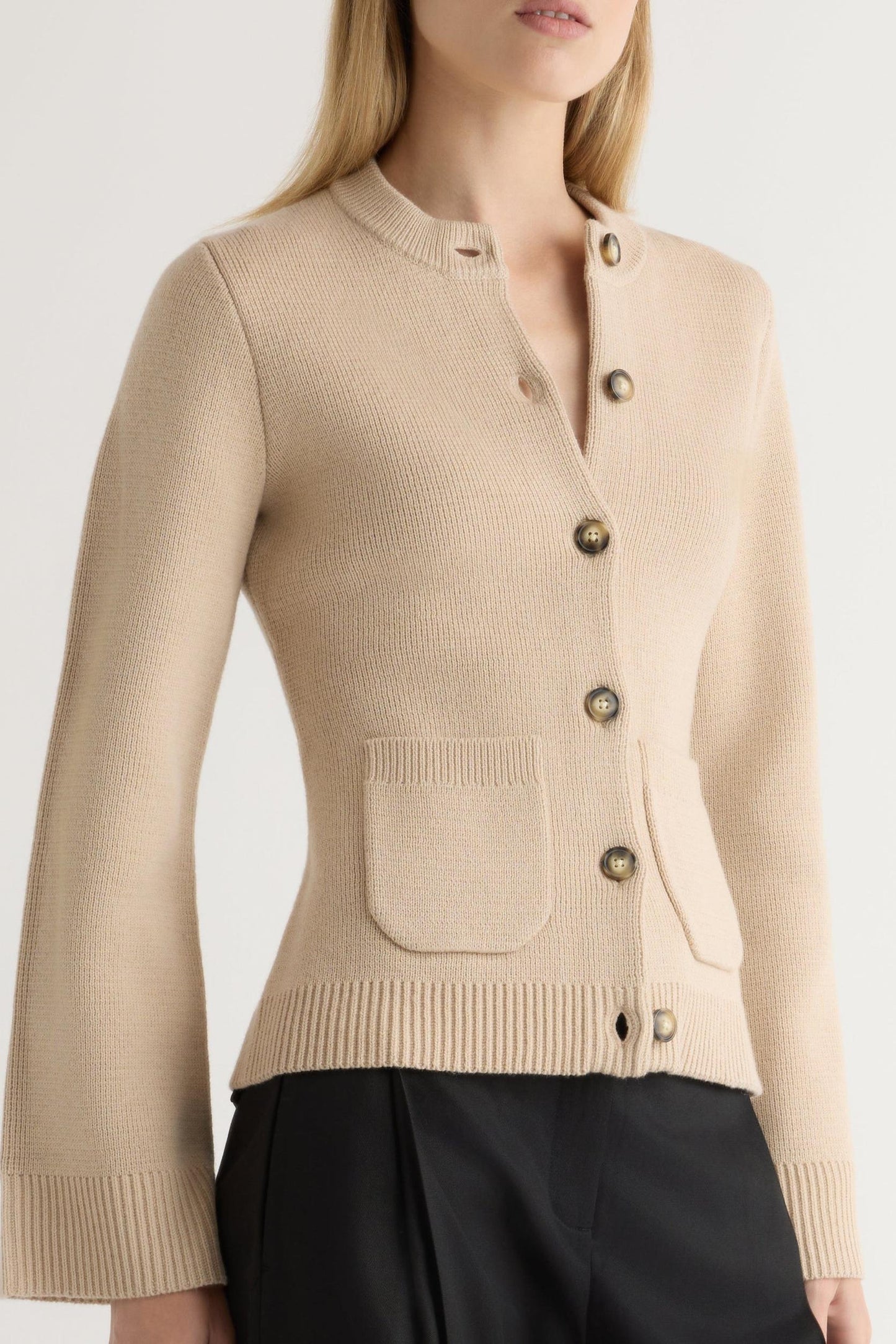 Women's Buckwheat Knit Button-Up Cardigan