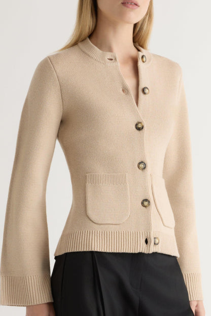 Women's Buckwheat Knit Button-Up Cardigan