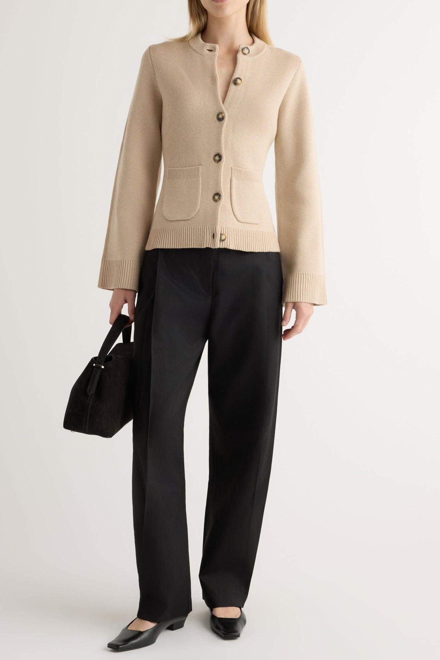 Women's Buckwheat Knit Button-Up Cardigan