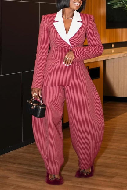 Pinstripe Blazer &  Pants Set