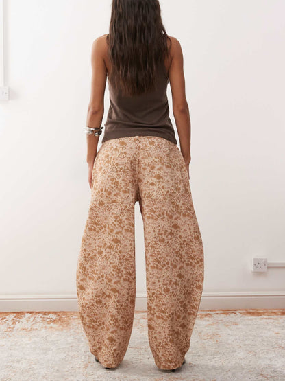 Reclaimed Vintage barrel leg jeans in leopard print