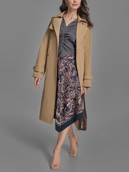 Women's Double-Breasted Belted Trench Coat