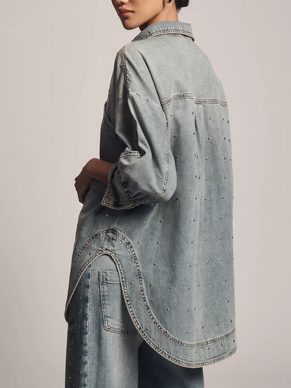 Studded Denim Buttondown Shirt