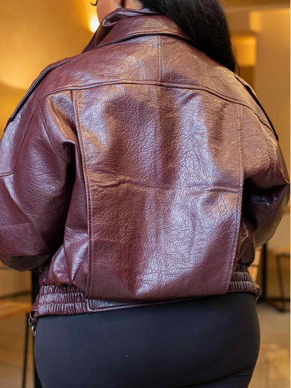 Wine Down | Faux Leather Jacket