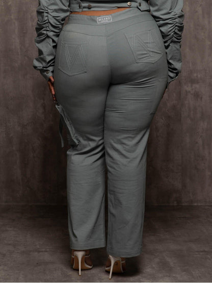 Cropped Utility Jacket & Pants Set