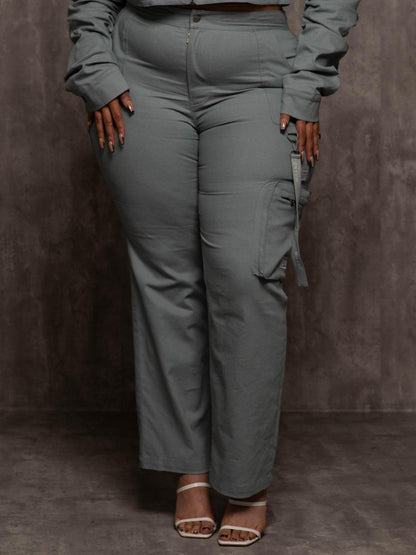 Cropped Utility Jacket & Pants Set