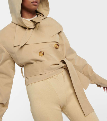 Cropped cotton gabardine jacket