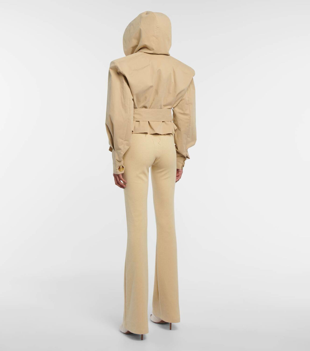 Cropped cotton gabardine jacket