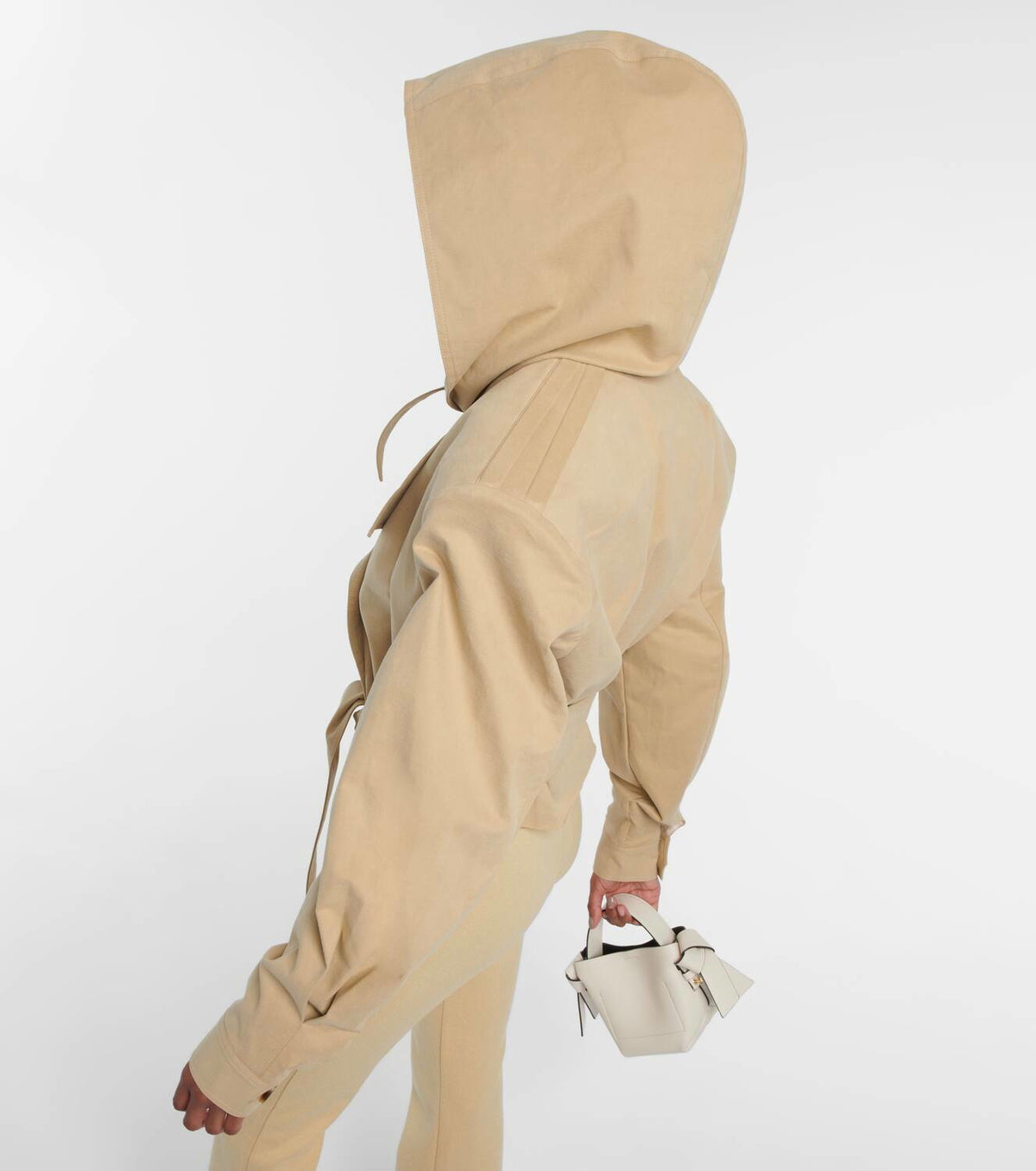 Cropped cotton gabardine jacket