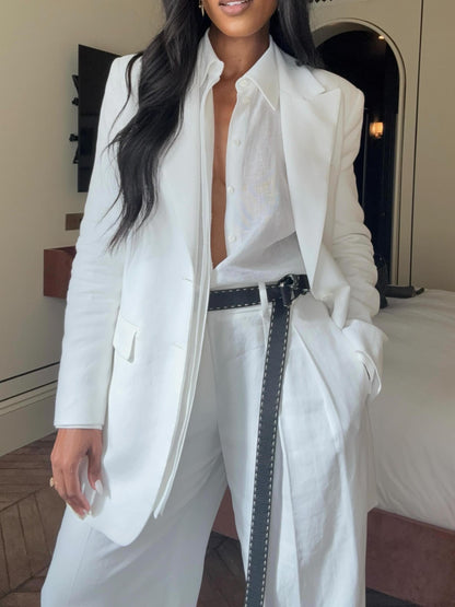 White Single-Breasted Blazer