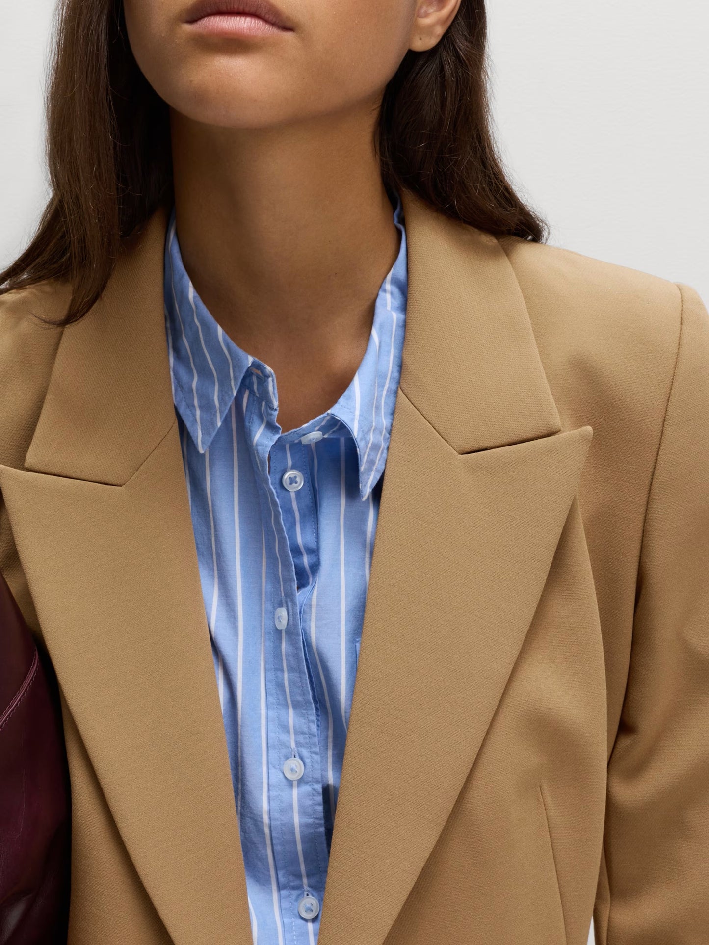 Twill Tailored Cinched Waist Blazer
