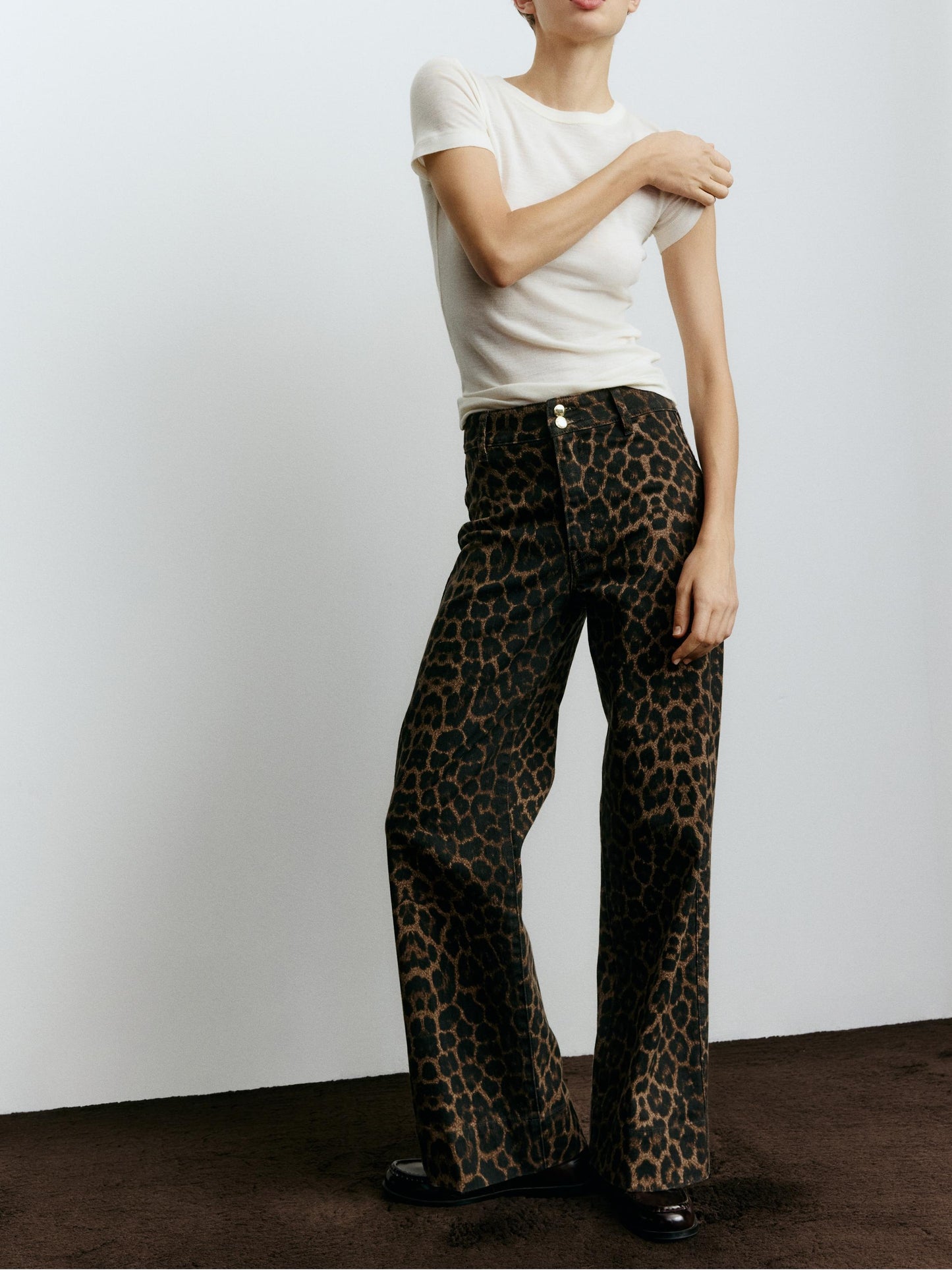 Leopard Wide High Jeans