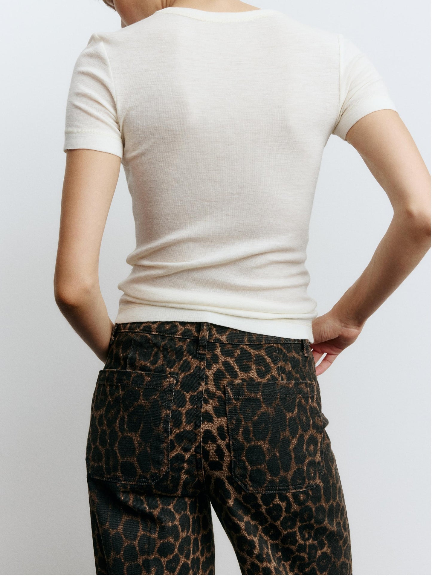 Leopard Wide High Jeans