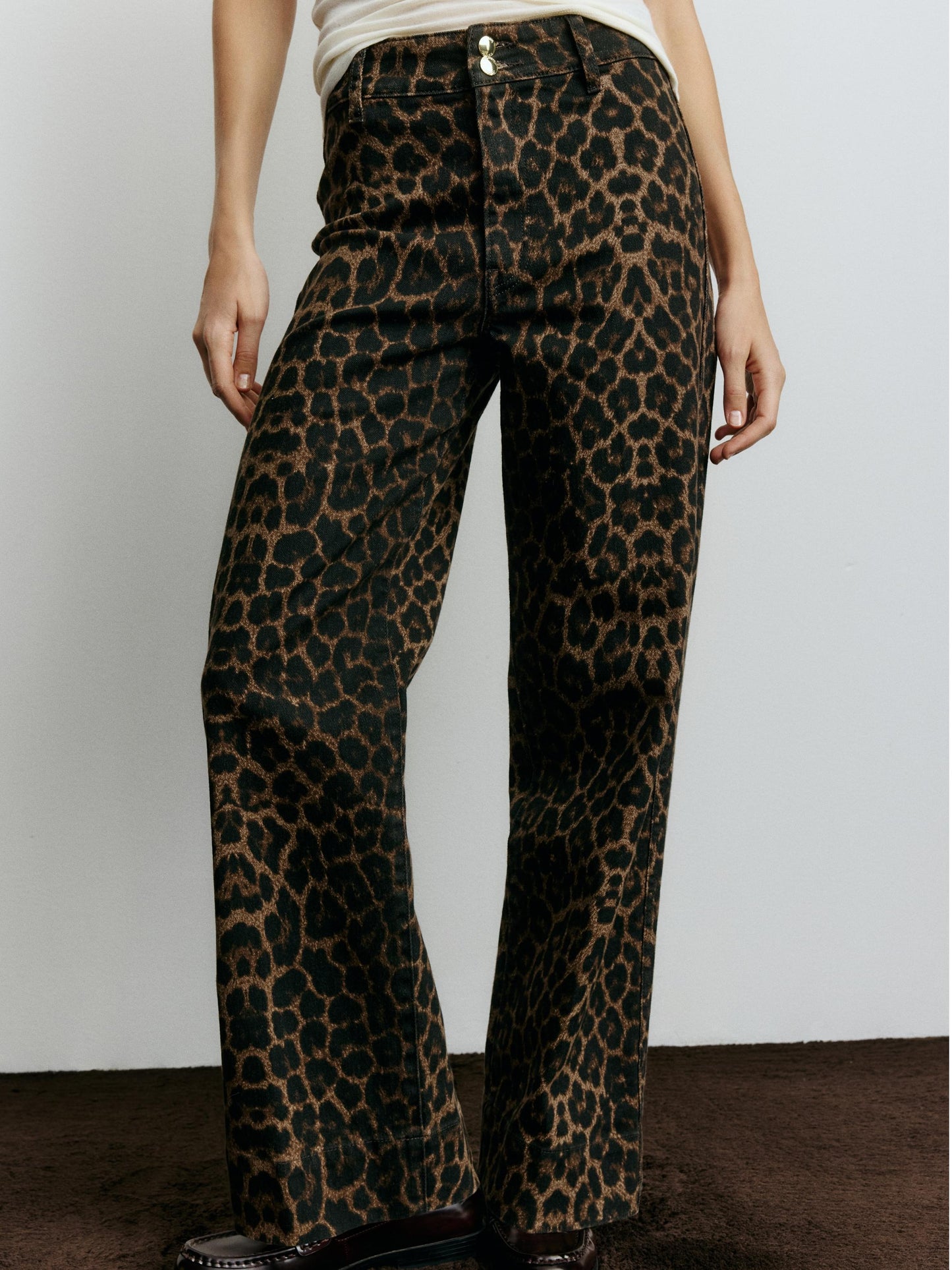 Leopard Wide High Jeans