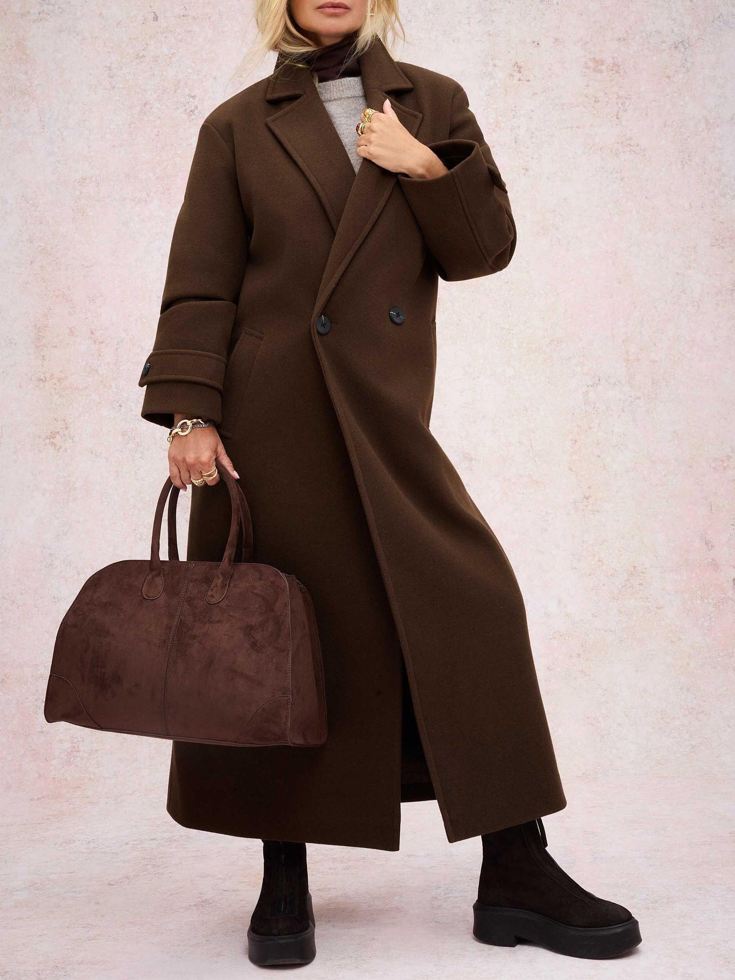 Womens Chocolate Brown Formal Dad Coat