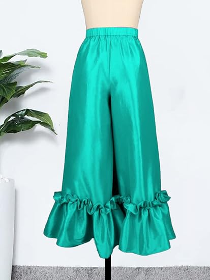 Shiny High Waist Flare Pants Wide Leg Bell Bottoms Trousers