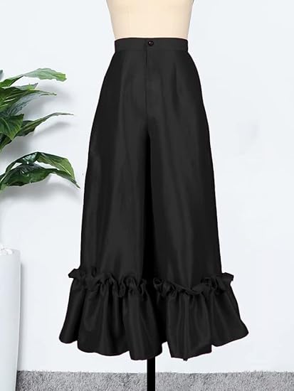 Shiny High Waist Flare Pants Wide Leg Bell Bottoms Trousers