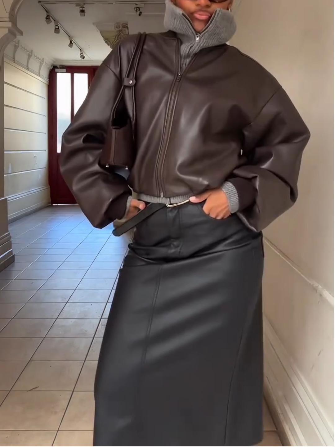 Faux Leather Zip Jacket