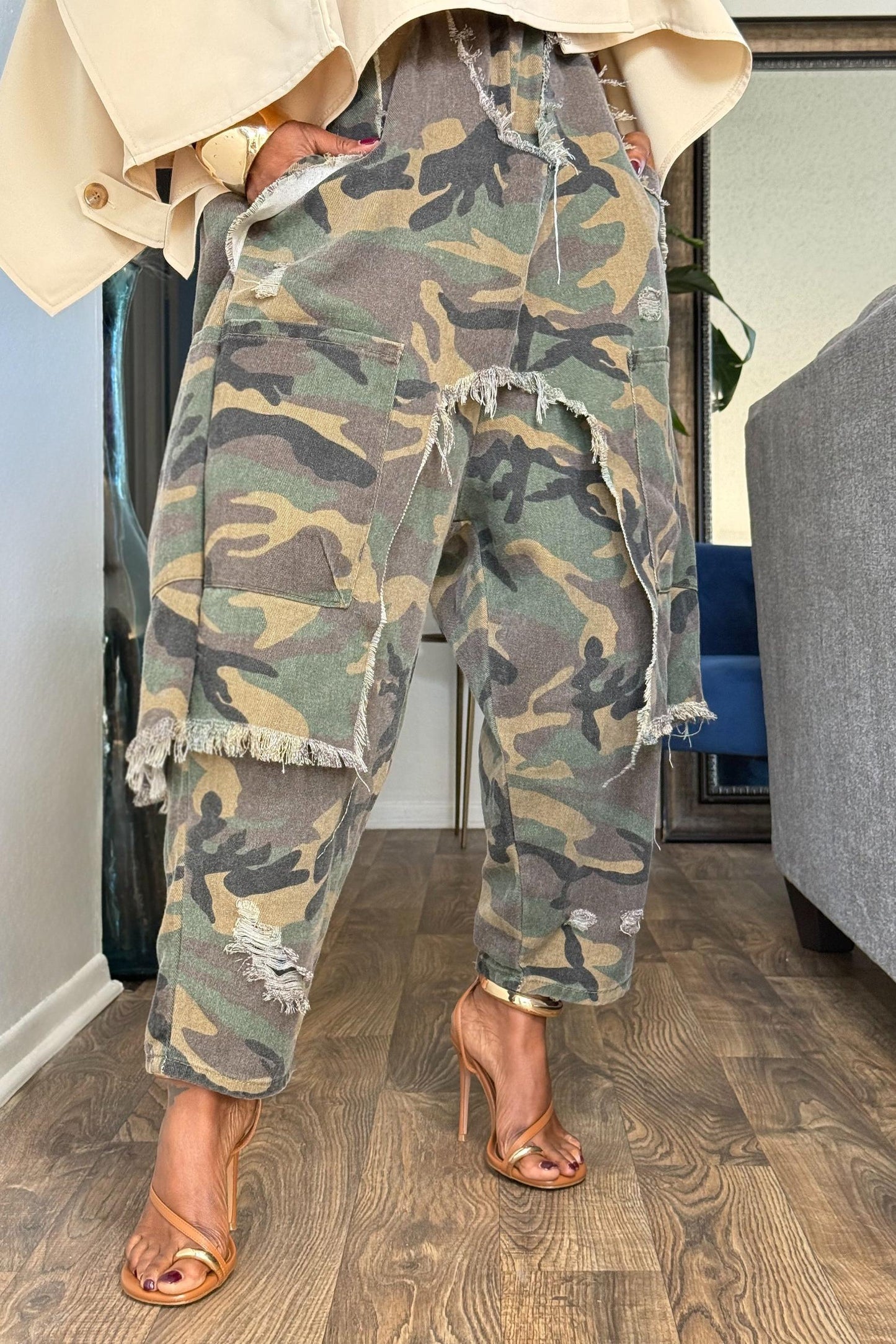 Soho Camo Denim Harem