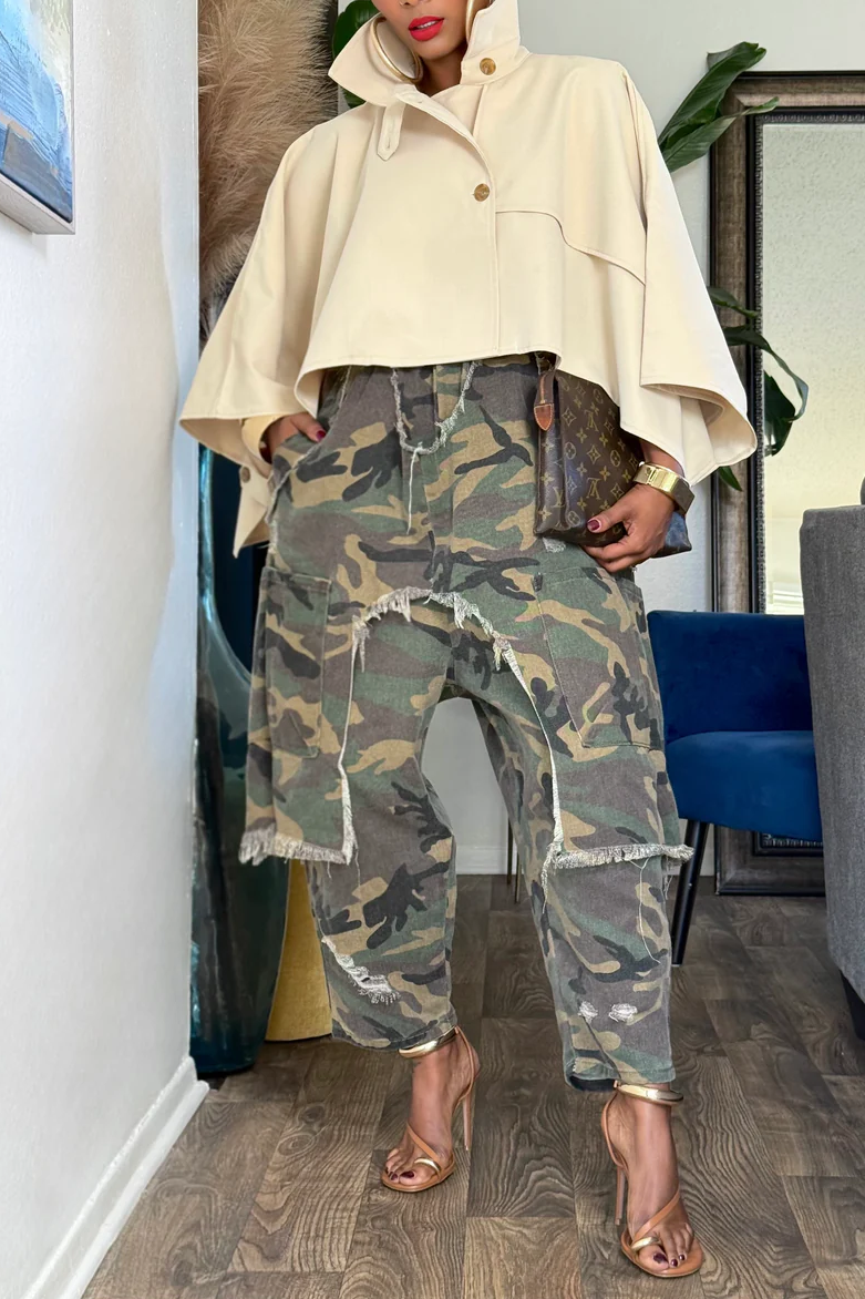 Soho Camo Denim Harem