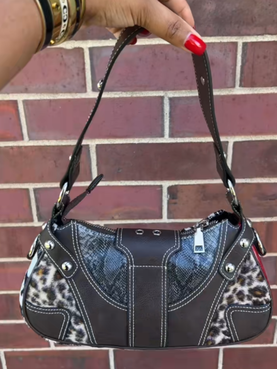 Leather Patchwork Shoulder Bag