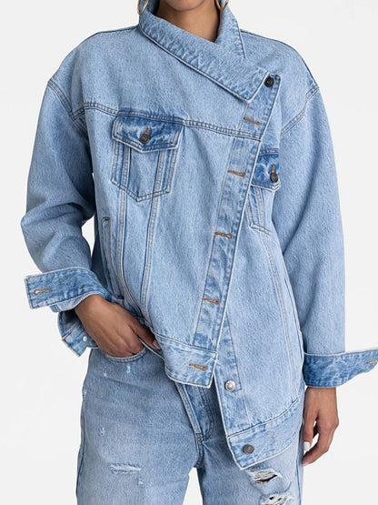 Asymmetric Front Denim Jacket