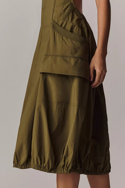 Daily Practice Fastpack Bubble-Hem Midi Dress
