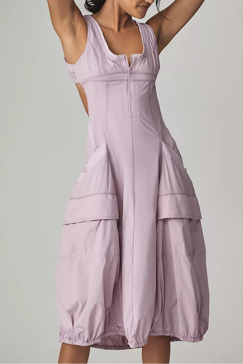 Daily Practice Fastpack Bubble-Hem Midi Dress
