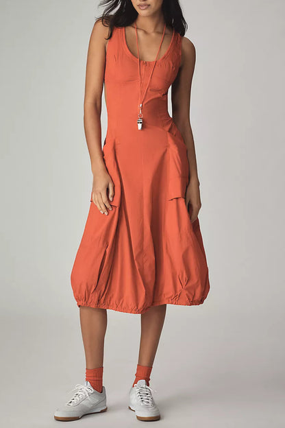 Daily Practice Fastpack Bubble-Hem Midi Dress