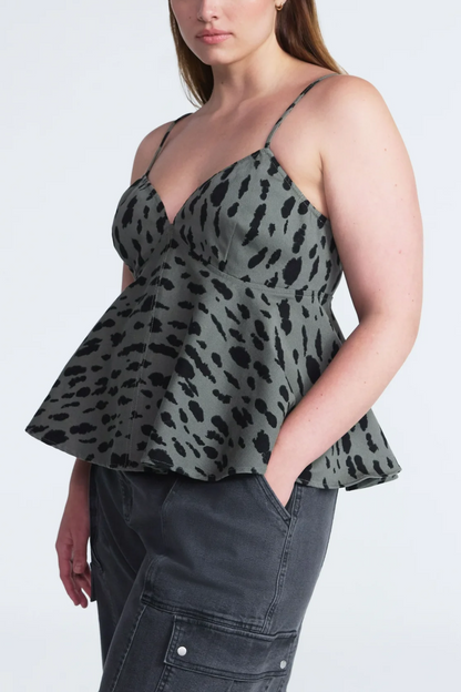 Denim Peplum Top
