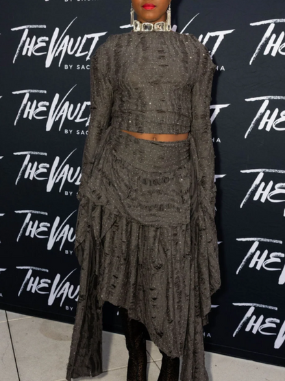 Dipper Distressed Skirt Set