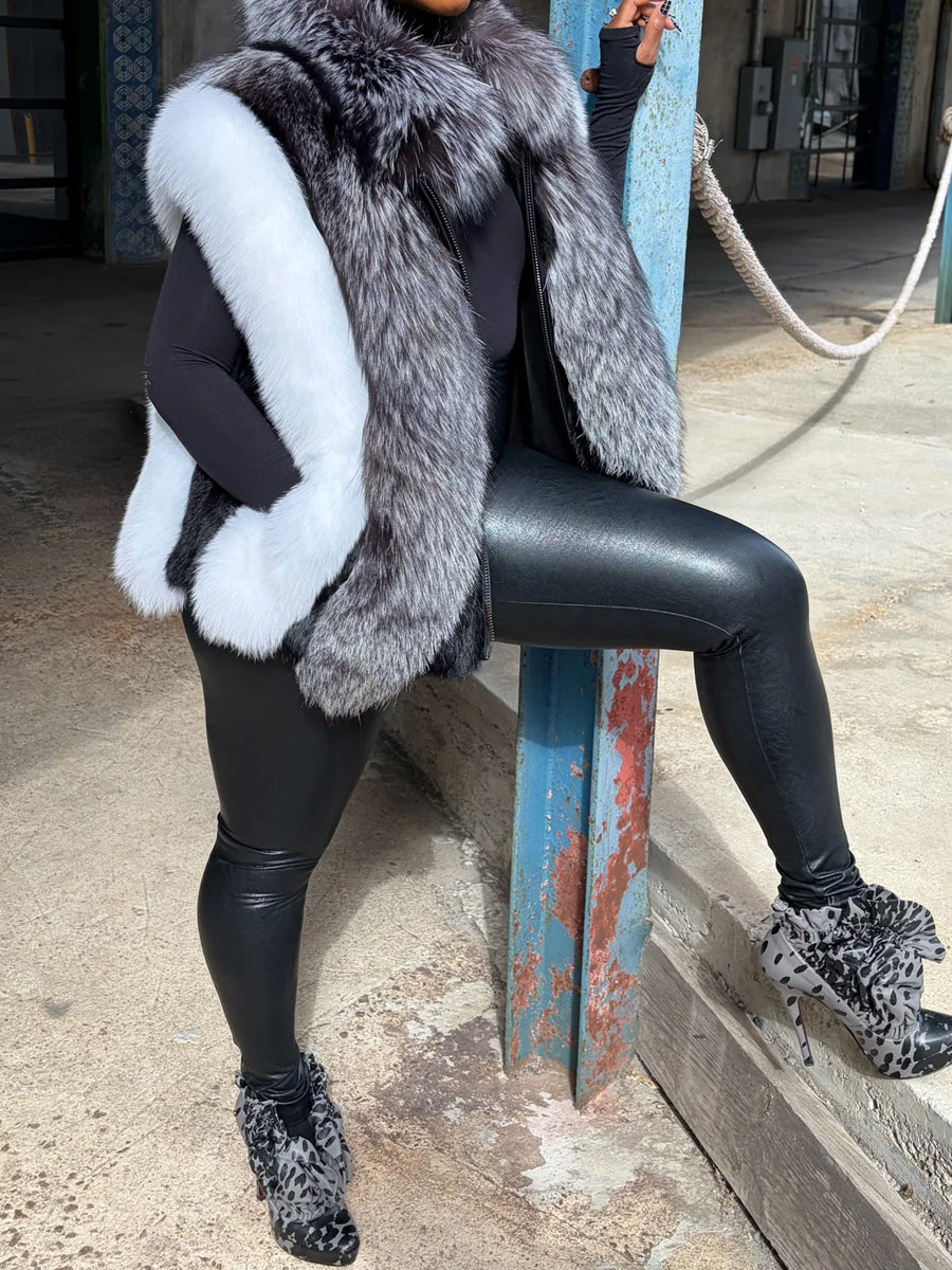 Faux Fox Fur Coat Vest