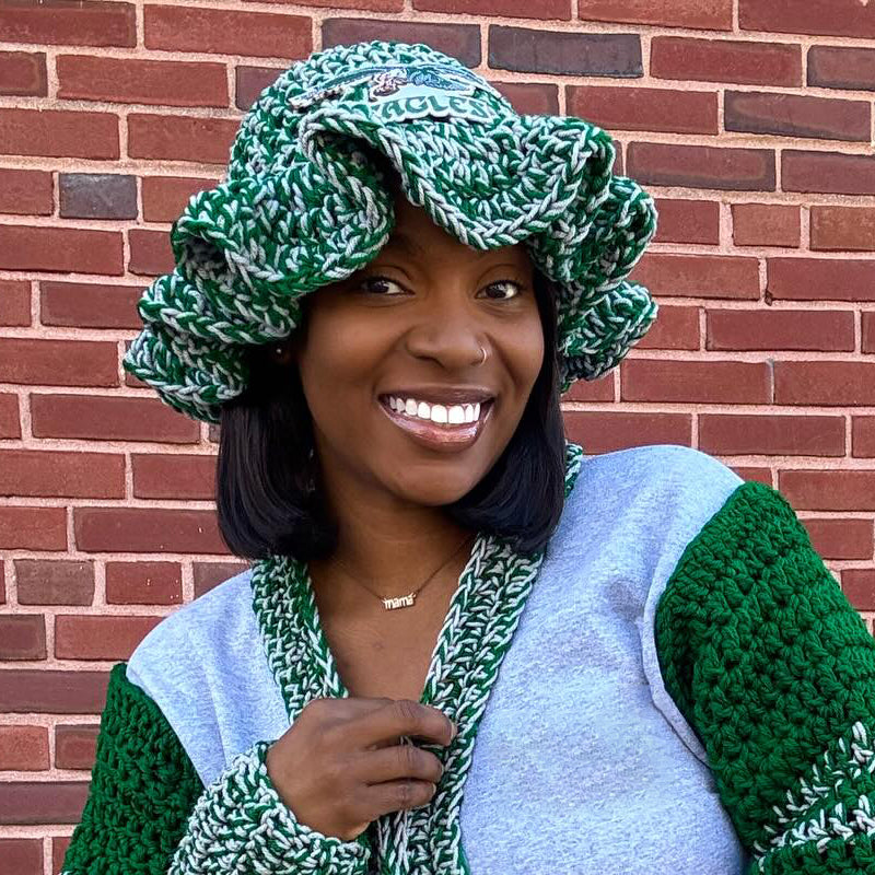 Fashion Two Strand Chunky Ruffle Hat