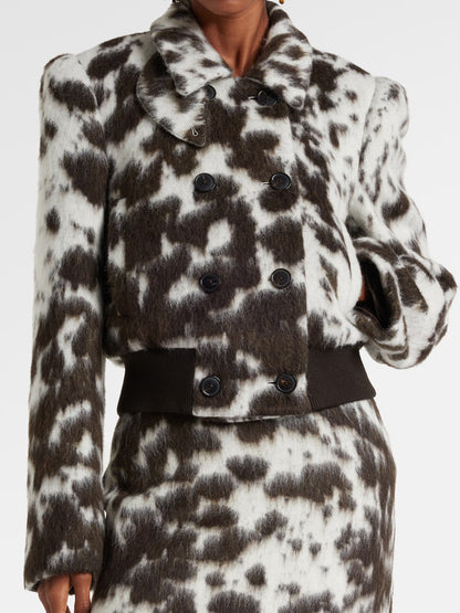 Cow-print Double-breasted Jacket