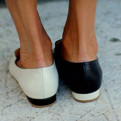 Color Block Pointed Low Heeled Pumps