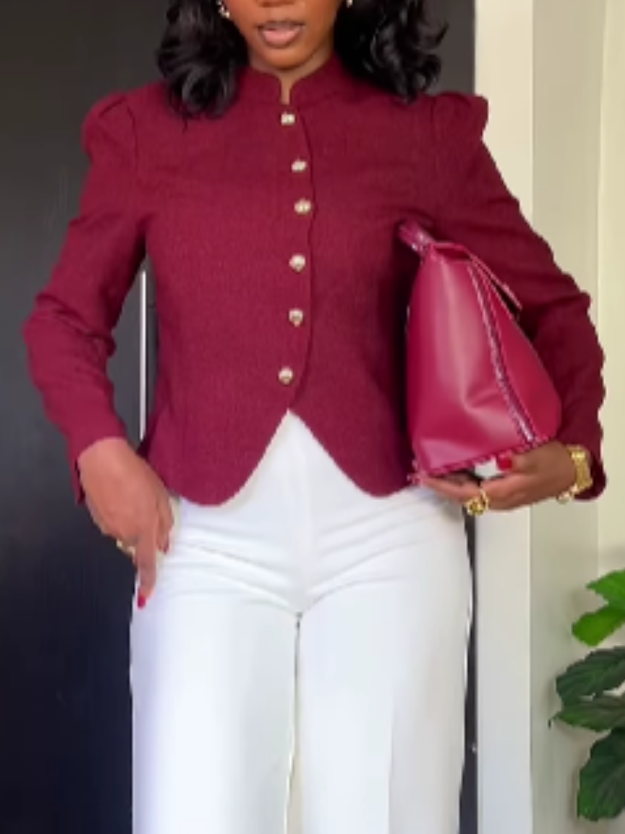 Tweed Single-breasted Vintage Jacket