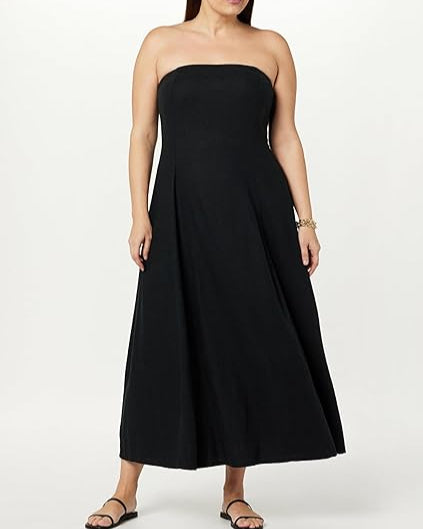The Drop Women's Carlota Strapless Linen Maxi Dress