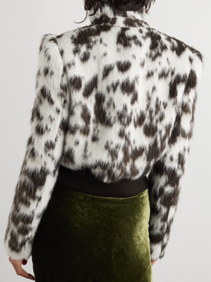 Cow-print Double-breasted Jacket