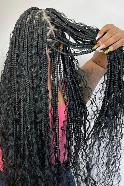 Boho Crochet Box Braids, Pre-Looped Deep Wave 20 Strands