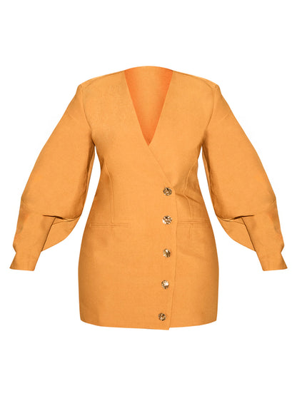 Fashion V Neck Blazer Dress