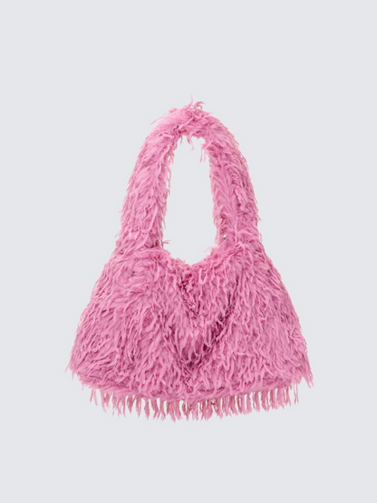 Plush Tassel Shoulder Bag