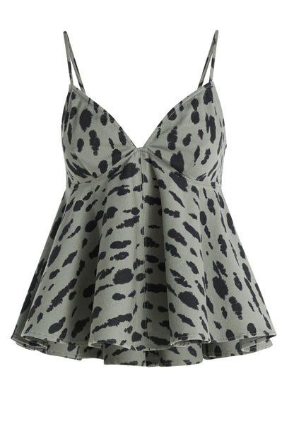 Denim Peplum Top